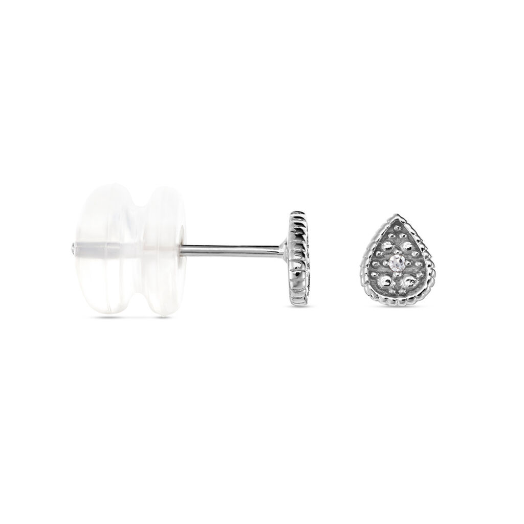 Boucles D'oreilles Puces Mon 1er Diamant Or Blanc Diamant - Boucles d'oreilles pierres précieuses Femme | Marc Orian