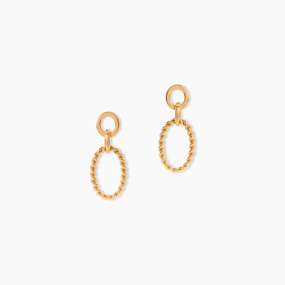 Boucles D'Oreilles Pendantes Estefania Plaqu&eacute; Or Jaune - Pendantes Femme | Marc Orian