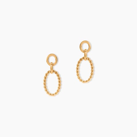 Boucles D'Oreilles Pendantes Estefania Plaqu&eacute; Or Jaune - Pendantes Femme | Marc Orian