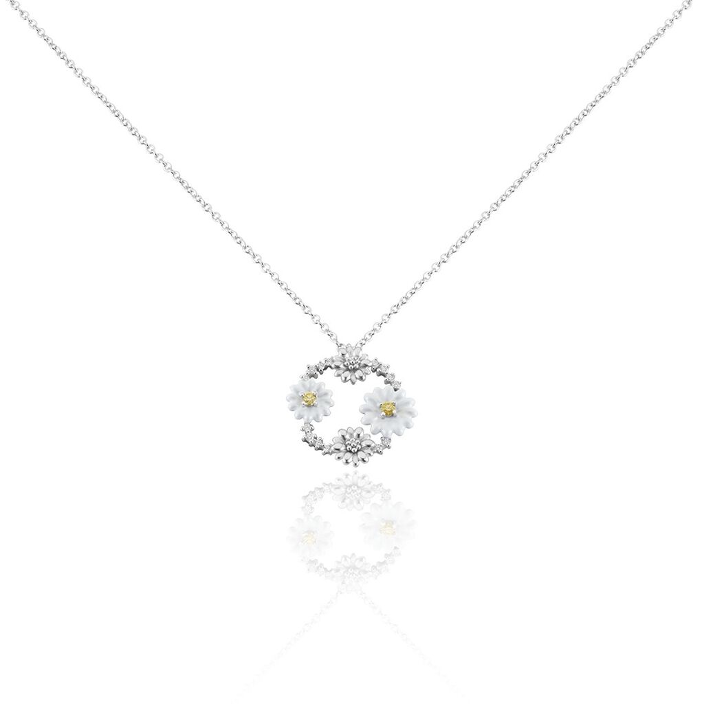 Collier Basil Argent Blanc Oxyde De Zirconium - Colliers avec pierres Femme | Marc Orian