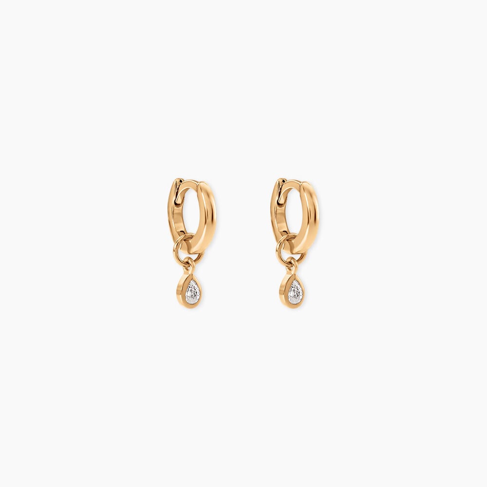 Cr&eacute;oles Lorianne Plaqu&eacute; Or Jaune Oxyde De Zirconium - Boucles d'oreilles pampille Femme | Marc Orian