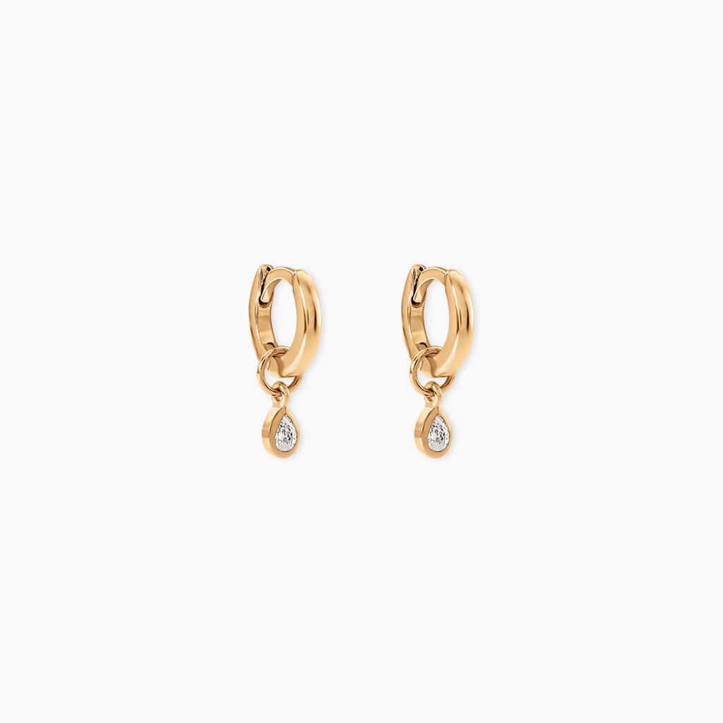 Cr&eacute;oles Lorianne Plaqu&eacute; Or Jaune Oxyde De Zirconium - Boucles d'oreilles pampille Femme | Marc Orian