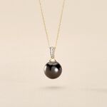 Collier Jodocus Or Jaune Perle De Tahiti Oxyde Zirconium - Colliers avec pierres Femme | Marc Orian