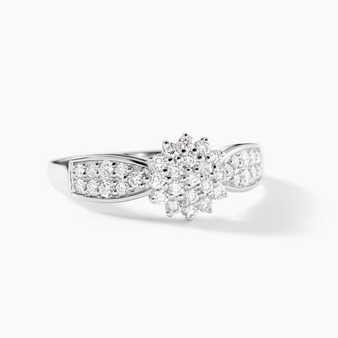 Bague Chouvia Platine Blanc Diamant Synth&eacute;tique - Bagues fian&ccedil;ailles Femme | Marc Orian