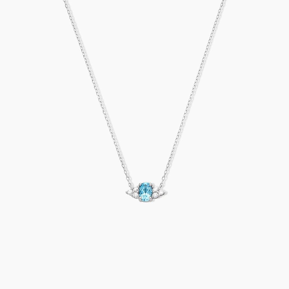 Collier Diapre Or Blanc Topaze Oxyde De Zirconium - Colliers avec pierres Femme | Marc Orian