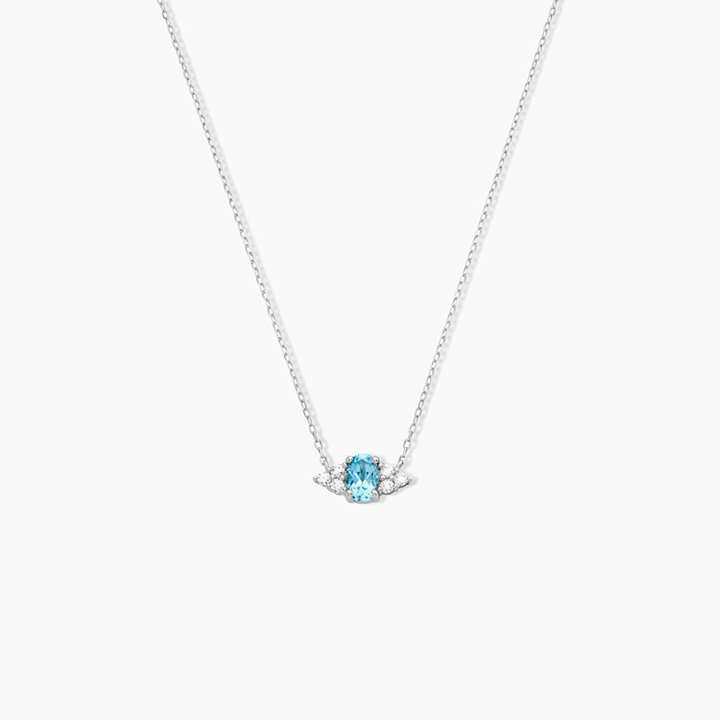 Collier Diapre Or Blanc Topaze Oxyde De Zirconium - Colliers avec pierres Femme | Marc Orian