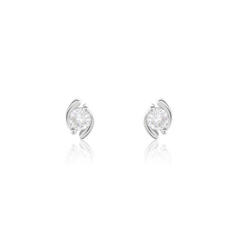 Boucles D'oreilles Puces Couteau Argent Blanc Oxyde De Zirconium - Puces Femme | Marc Orian