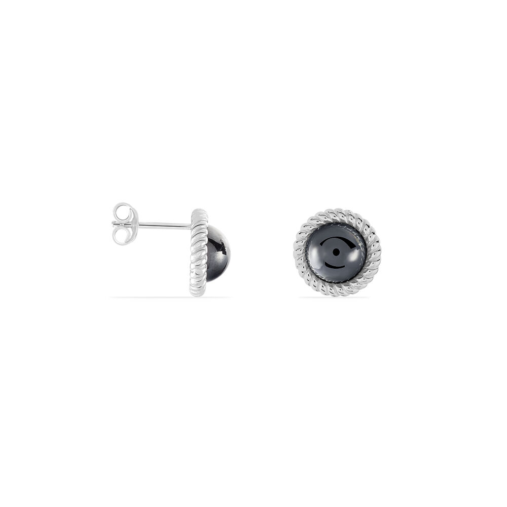 Boucles D'oreilles Puces Adelyne Argent Blanc Céramique - Puces Femme | Marc Orian
