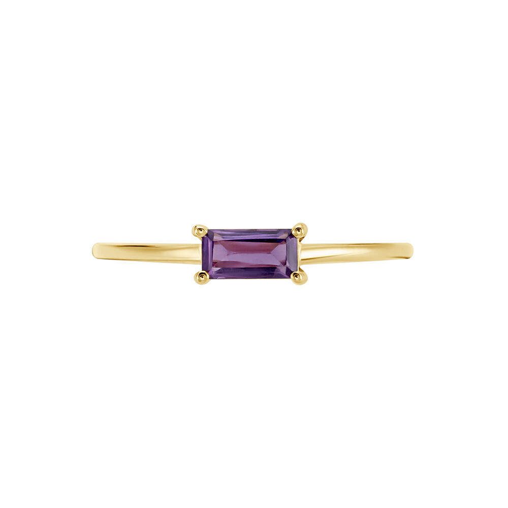 Bague Nottingham Or Jaune Am&eacute;thyste - Bagues pierres fines Femme | Marc Orian