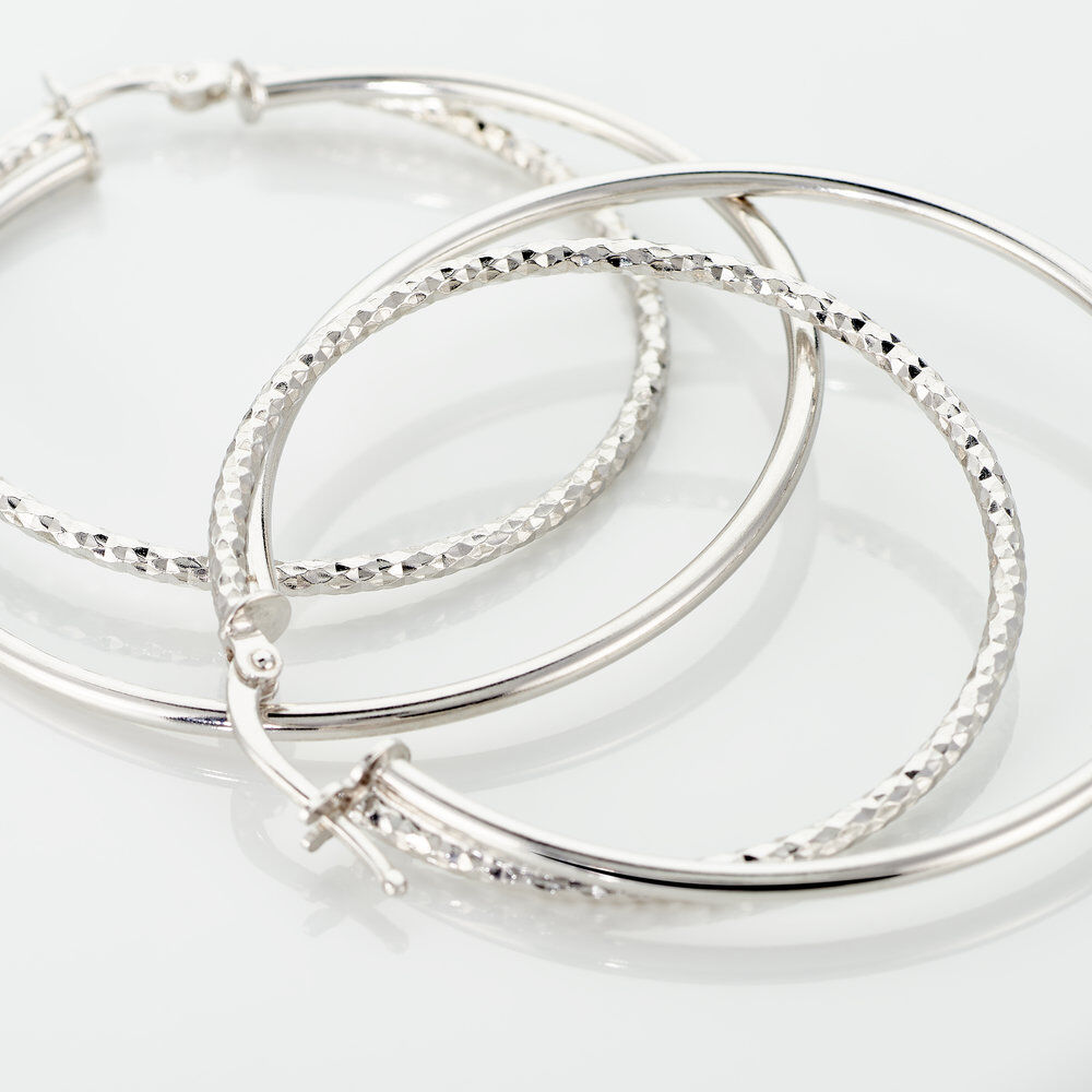 Créoles Argent Blanc Marjorie - Créoles Femme | Marc Orian