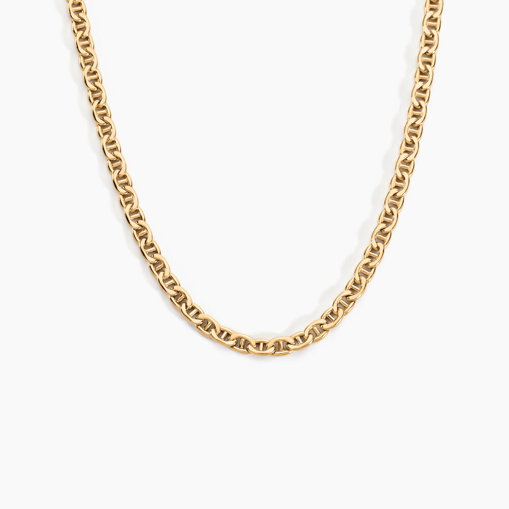 Collier Capucin Or Jaune Maille Marine Plate - Chaines Homme | Marc Orian