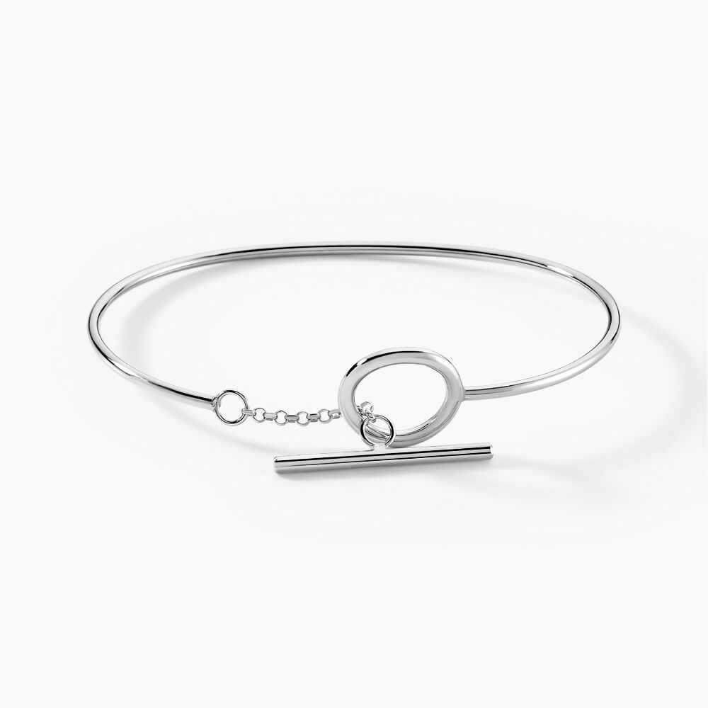 Bracelet Jonc Marie-capucine Argent Blanc - Bracelets joncs Femme | Marc Orian