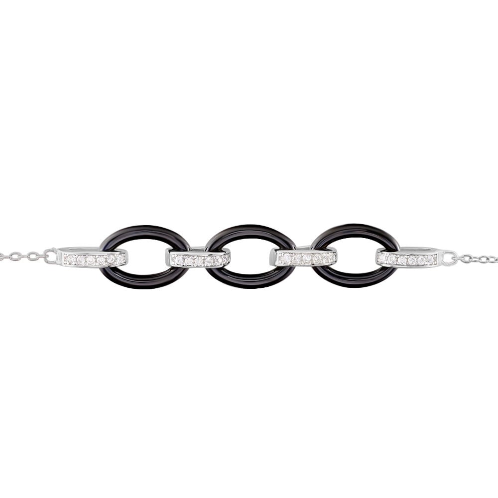 Bracelet Nowell Argent Blanc Oxyde De Zirconium Et C&eacute;ramique - Bracelets fantaisie Femme | Marc Orian