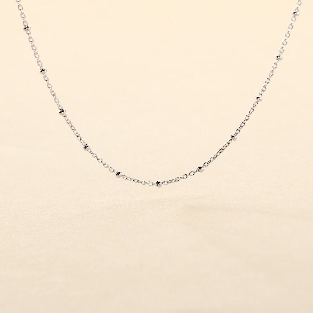 Chaine Kathi Argent Blanc - Colliers ras du cou Femme | Marc Orian