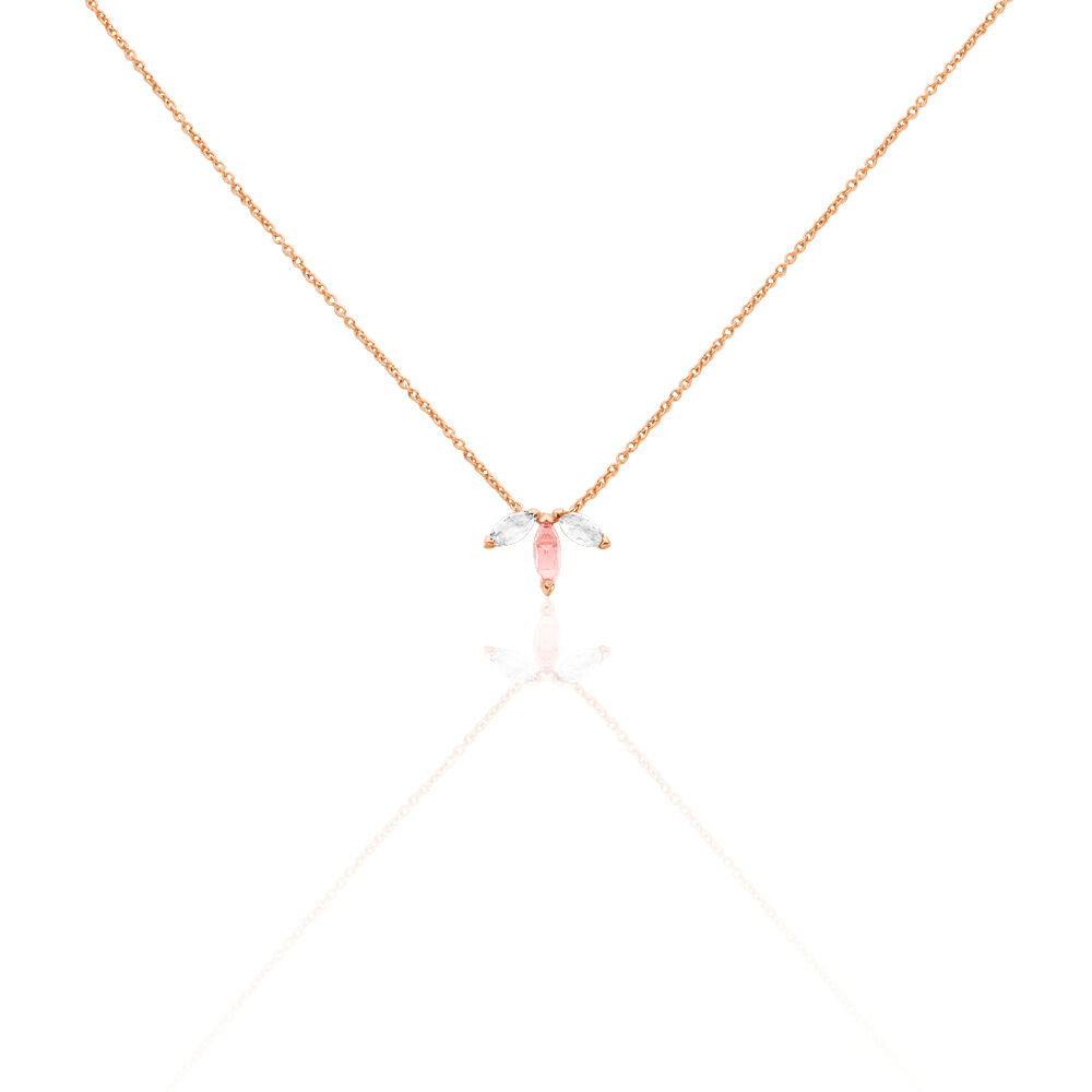 Collier Elauna Argent Rose Oxyde De Zirconium - Colliers avec pierres Femme | Marc Orian