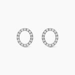 Boucles D'oreilles Puces Argent Blanc Umbria Oxydes De Zirconium - Puces Femme | Marc Orian