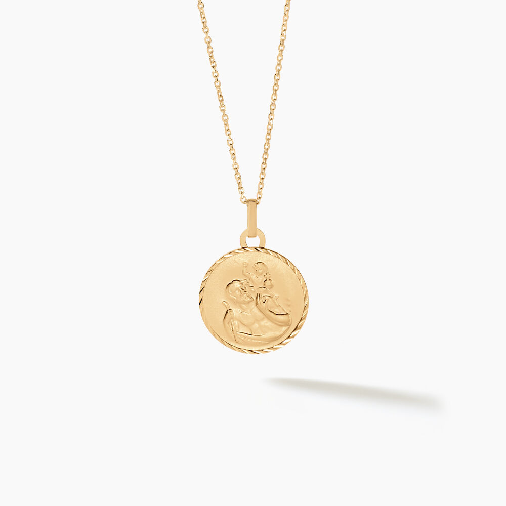 Pendentif Saint Christophe Diamante Or Jaune - Bijoux personnalis&eacute;s Famille | Marc Orian