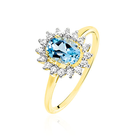 Bague Allande Or Jaune Topaze Et Oxyde De Zirconium - Bagues pierres fines Femme | Marc Orian