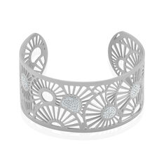 Bracelet Jonc Imagine Florette Strass Acier Blanc Strass - Bracelets Femme | Marc Orian