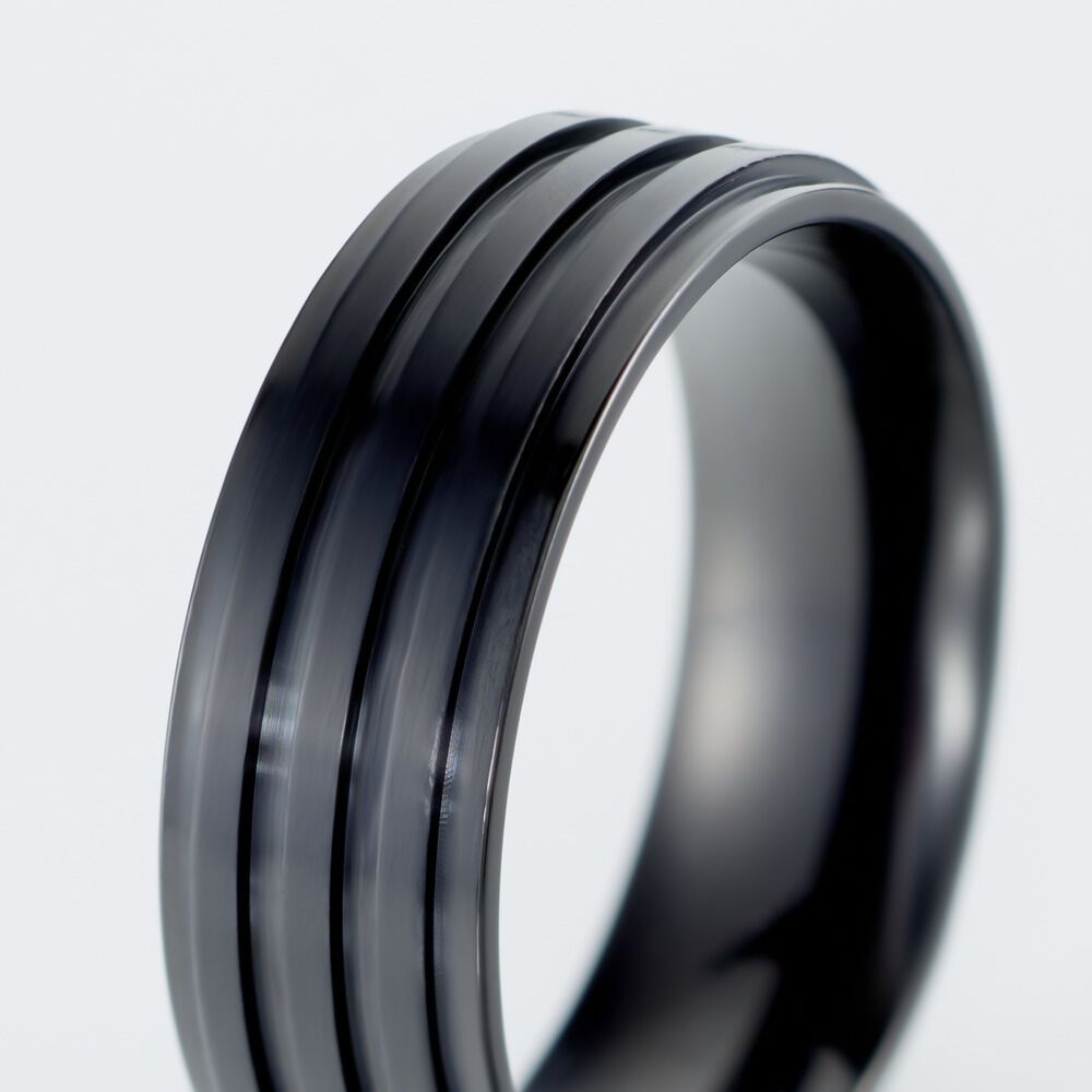 Bague Rico Acier Noir - Bijoux fantaisie Homme | Marc Orian