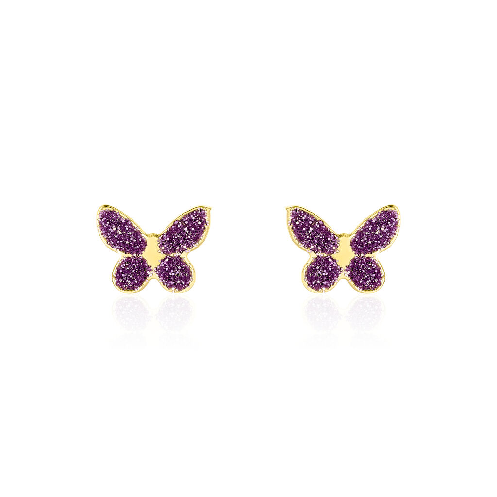Boucles D'oreilles Puces Silia Papillon Or Jaune - Puces Enfant | Marc Orian