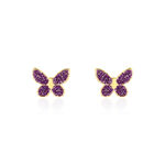 Boucles D'oreilles Puces Silia Papillon Or Jaune - Puces Enfant | Marc Orian