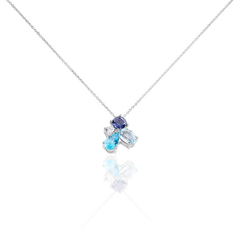 Collier Doryne Or Blanc Topaze Et Oxyde De Zirconium - Colliers avec pierres Femme | Marc Orian