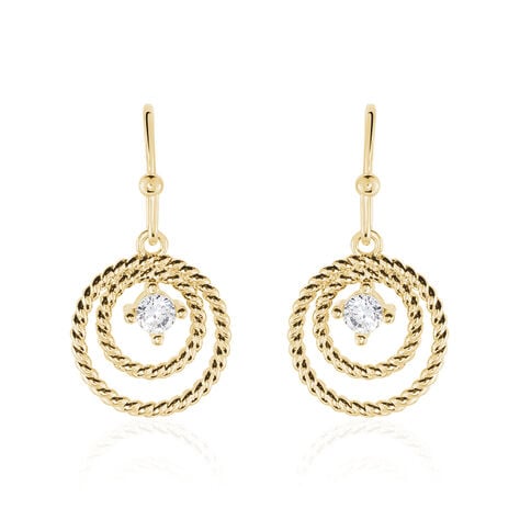 Boucles D'oreilles Pendantes Plaqué Or Jaune Danys Oxyde De Zirconium - Pendantes Femme | Marc Orian