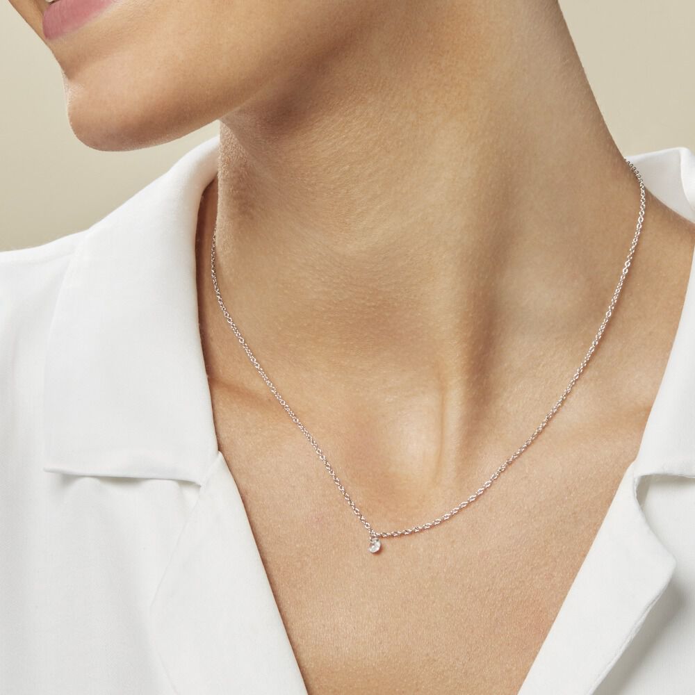 Collier Argent Constantin Argent Blanc Oxyde - Colliers avec pierres Femme | Marc Orian