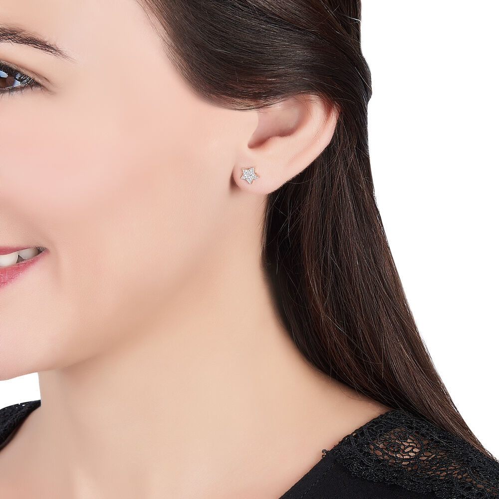 Boucles D'oreilles Puces Elais Etoile Or Jaune Oxyde De Zirconium - Puces Femme | Marc Orian