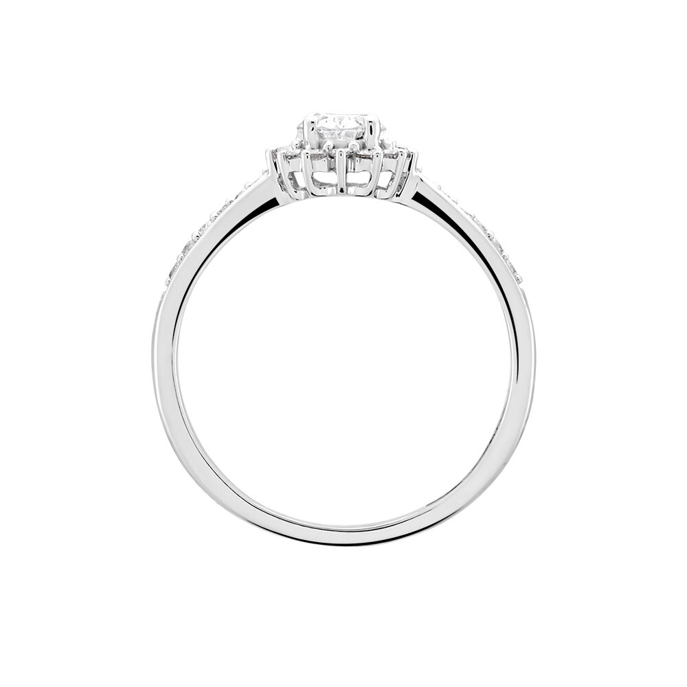 Bague Or Blanc Myles Diamants Synthétiques - Solitaires Femme | Marc Orian