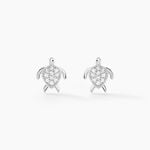 Boucles D'oreilles Puces Desert Argent Blanc Oxyde De Zirconium - Puces Femme | Marc Orian