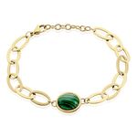 Bracelet Julyan Acier Dor&eacute; Malachite - Bracelets cha&icirc;nes Femme | Marc Orian