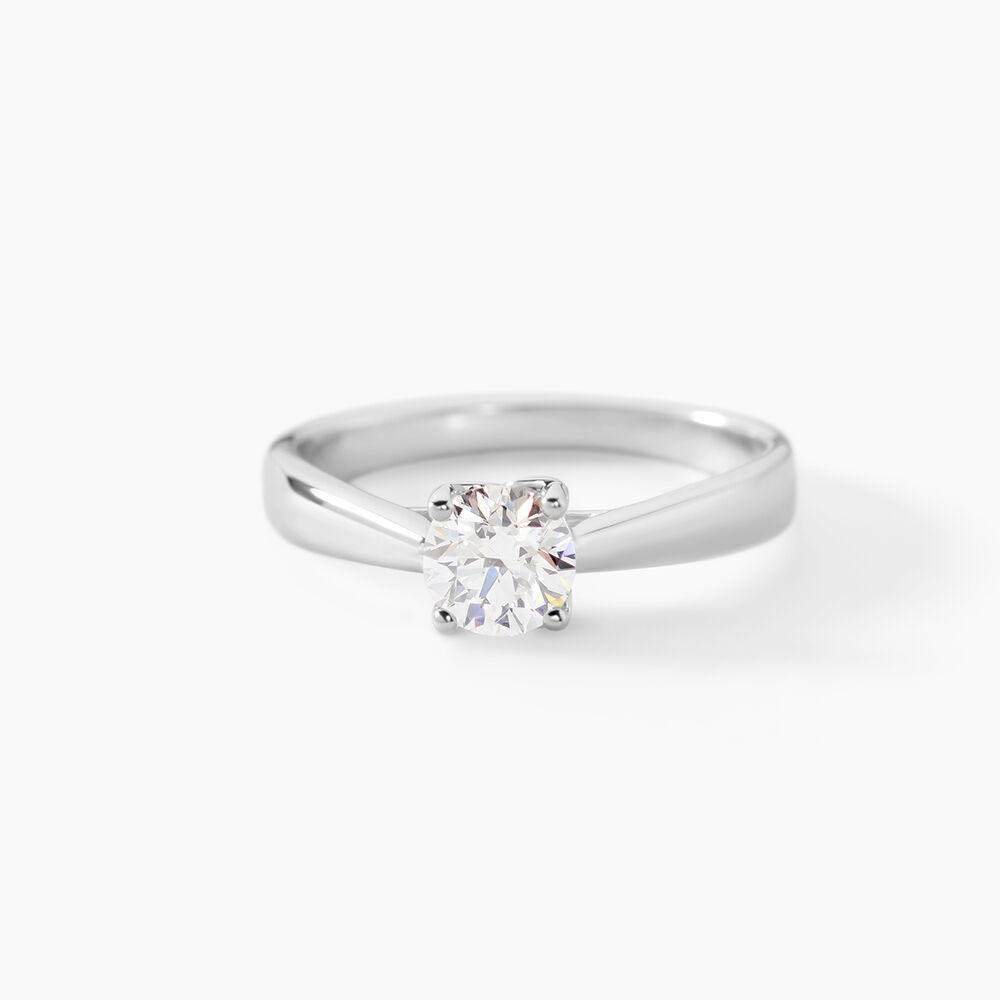 Bague Solitaire Vicoeuria Or Blanc Diamant Synth&eacute;tique - Parures de mariage Femme | Marc Orian