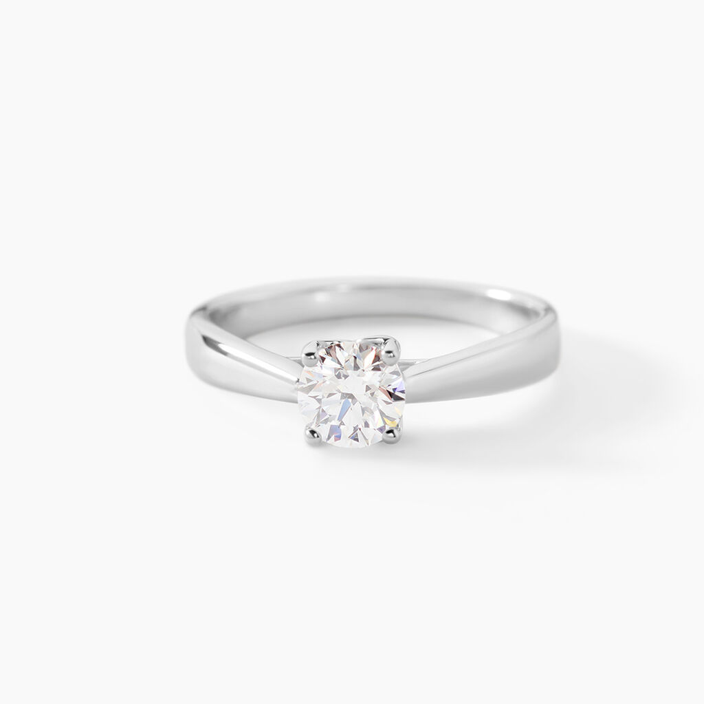 Bague Solitaire Vicoeuria Or Blanc Diamant Synth&eacute;tique - Parures de mariage Femme | Marc Orian