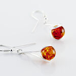 Boucles D'oreilles Pendantes Argent Blanc Simona Ambre - Pendantes Femme | Marc Orian