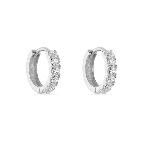 Créoles Andgelina Rondes Or Blanc Oxyde De Zirconium - Boucles d'oreilles Créoles Femme | Marc Orian