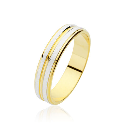 Alliance Givree Ruban Plat Or Bicolore - Alliances Famille | Marc Orian