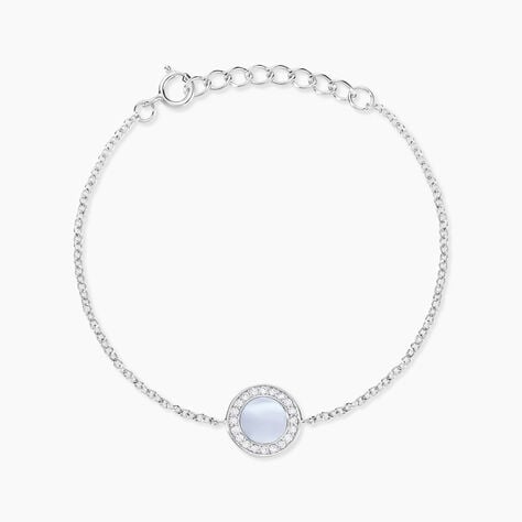 Bracelet Nawala Argent Blanc Oxyde De Zirconium Et Nacre - Bracelets Medailles Femme | Marc Orian