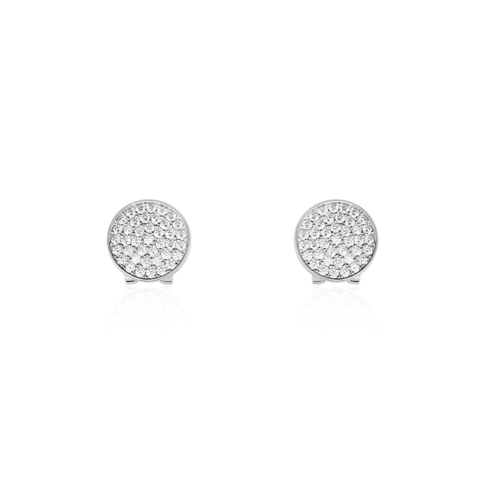 Boucles D'oreilles Puces Darwin Argent Blanc Oxyde - Puces Femme | Marc Orian