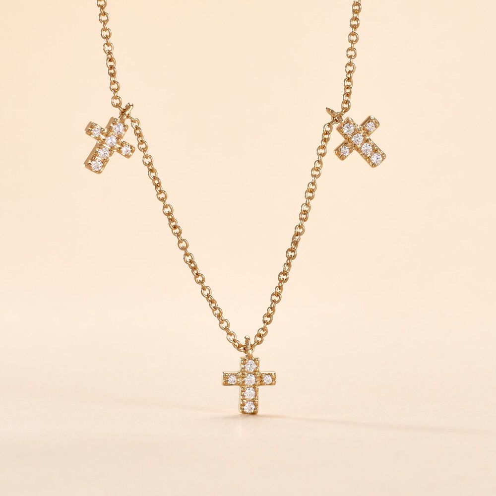 Collier Fatos Plaqu&eacute; Or Jaune Oxyde De Zirconium - Colliers avec pierres Femme | Marc Orian