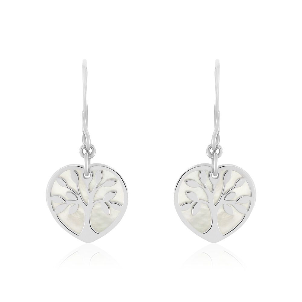 Boucles D'oreilles Pendantes Argent Blanc Vitto Nacres - Pendantes Femme | Marc Orian