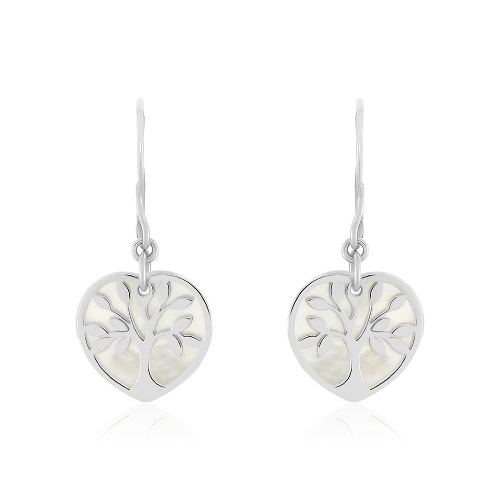 Boucles D'oreilles Pendantes Argent Blanc Vitto Nacres - Pendantes Femme | Marc Orian