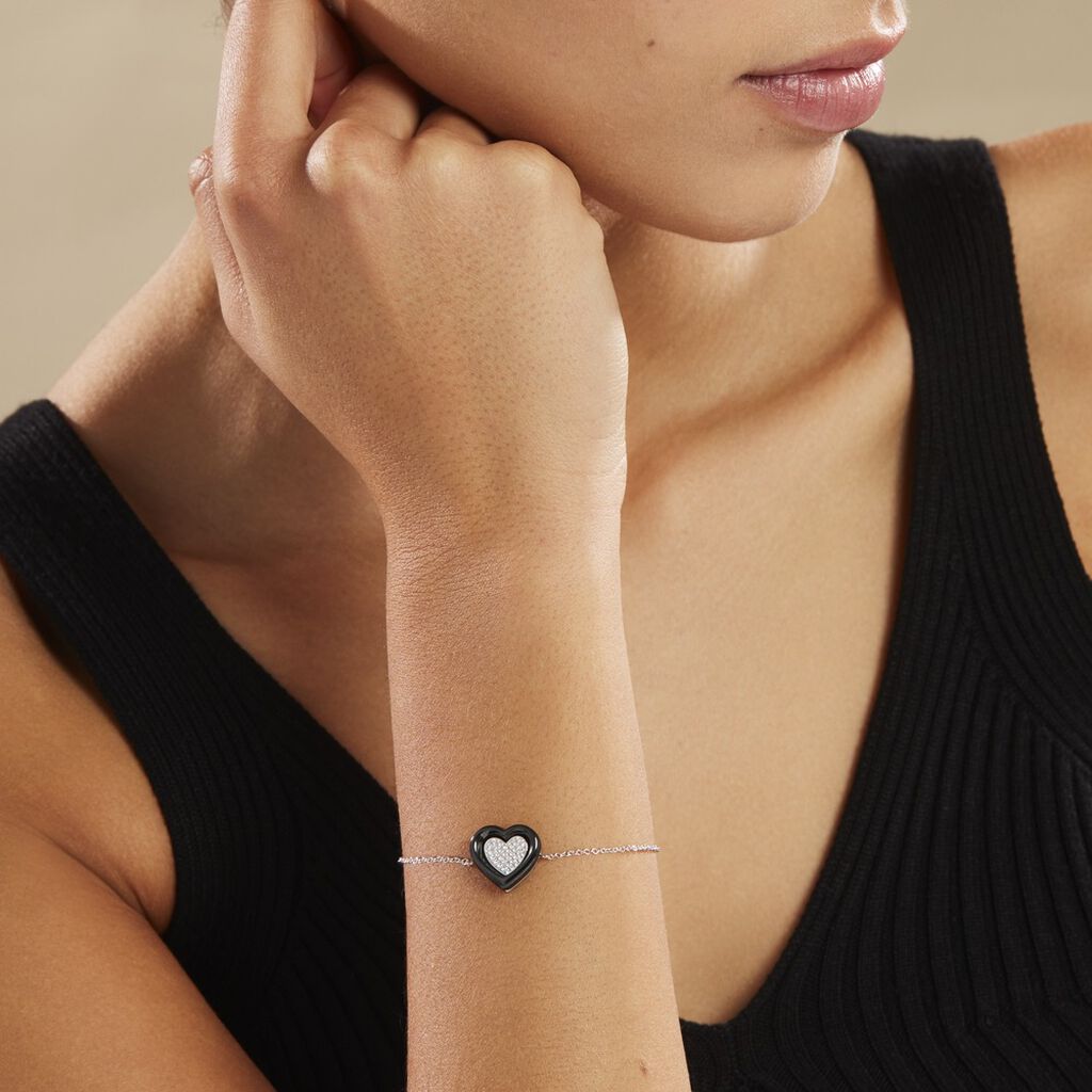 Bracelet Ana-paula Argent Blanc Céramique Et Oxyde De Zirconium - Bracelets chaînes Femme | Marc Orian