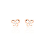 Boucles D'oreilles Puces Eleanor Fleur Or Rose Oxyde De Zirconium - Puces Femme | Marc Orian