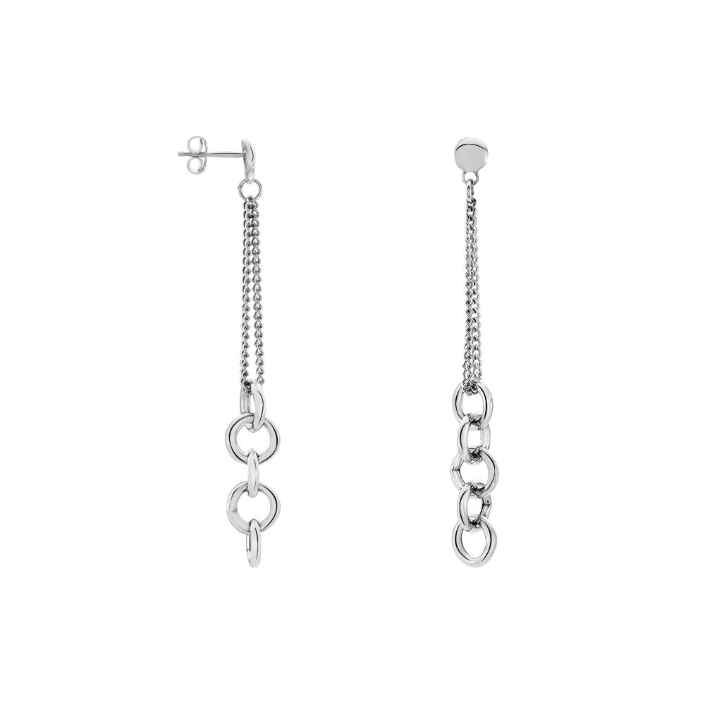 Boucles D'oreilles Pendantes Akira Argent Blanc - Pendantes Femme | Marc Orian