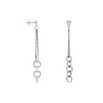 Boucles D'oreilles Pendantes Akira Argent Blanc - Pendantes Femme | Marc Orian