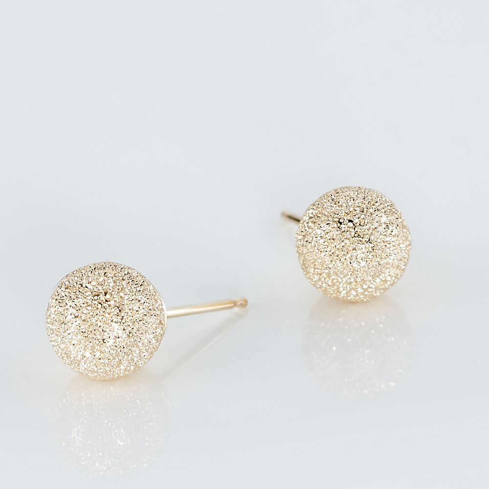 Boucles D'oreilles Puces Fidelia Boule Sablee Or Jaune - Puces Femme | Marc Orian