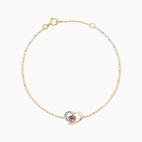 Bracelet Eliana Or Jaune Am&eacute;thyste Oxyde De Zirconium - Bracelets cha&icirc;nes Femme | Marc Orian