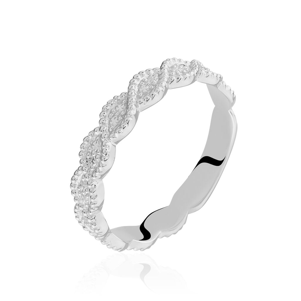 Alliance Marielle Ruban Plat Or Blanc - Alliances duo Unisex | Marc Orian